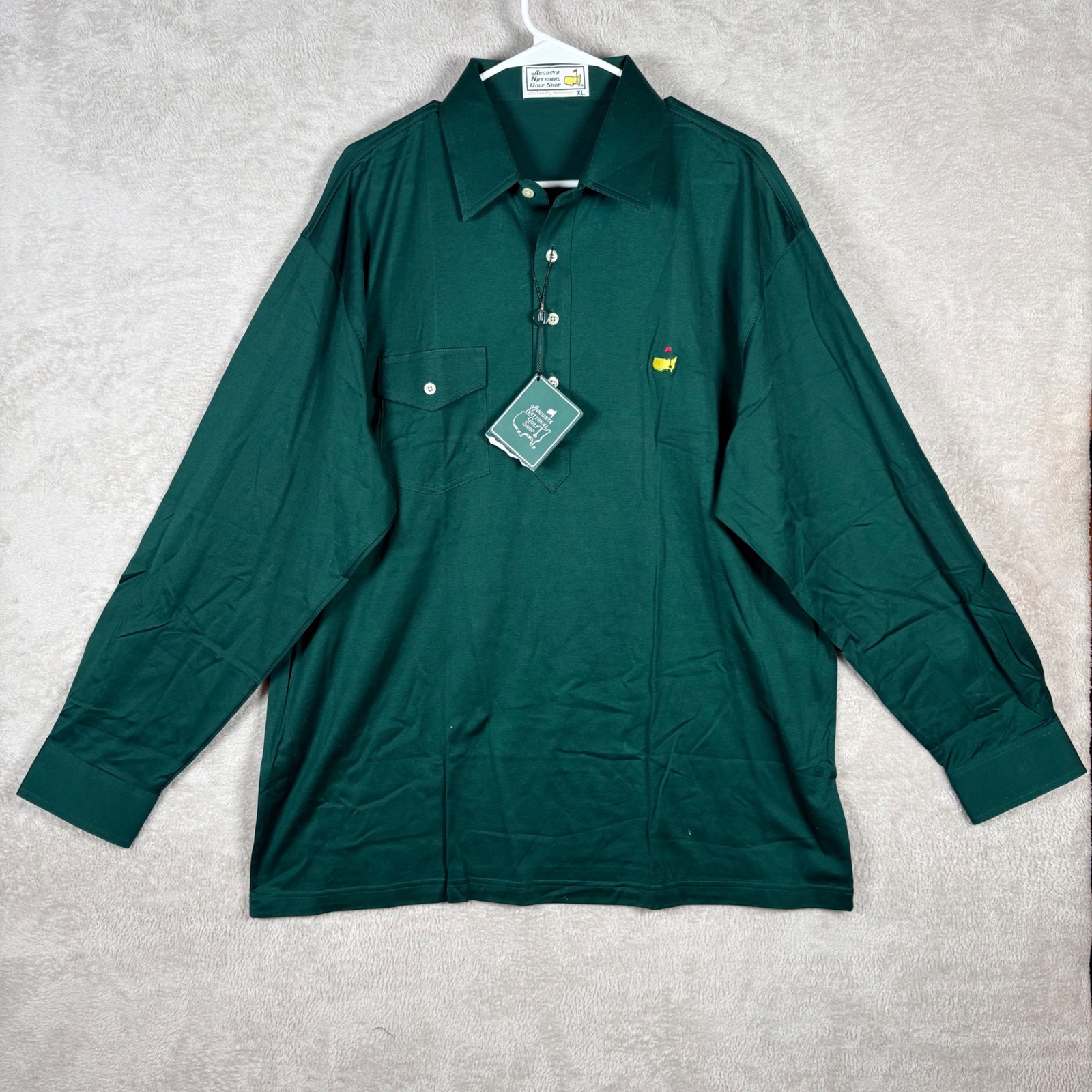 Augusta National Golf Shop Polo Mens Xl Green Long Sleeve Masters Tournament New